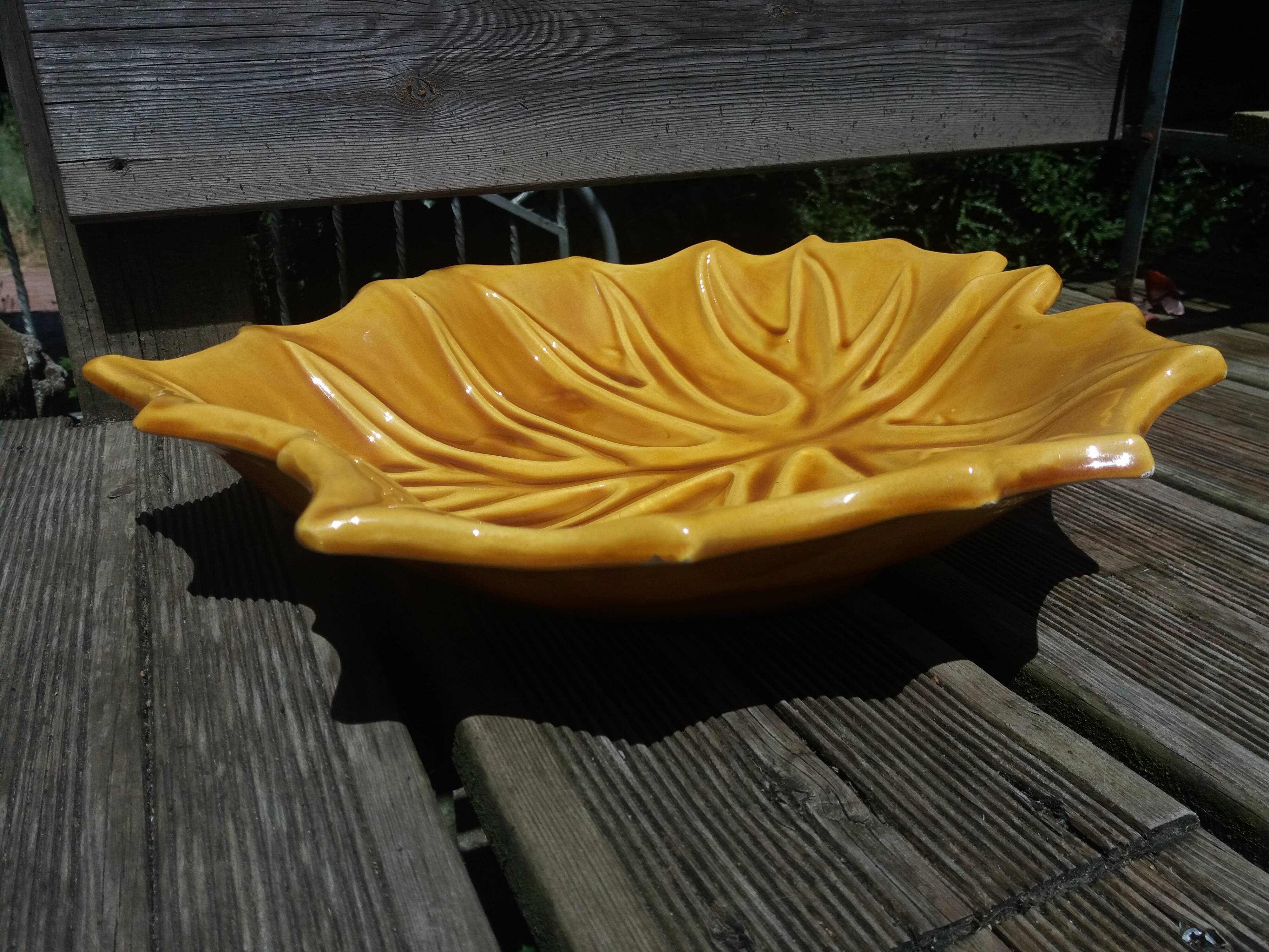 Empty fruit bowl FPP Vallauris leaf