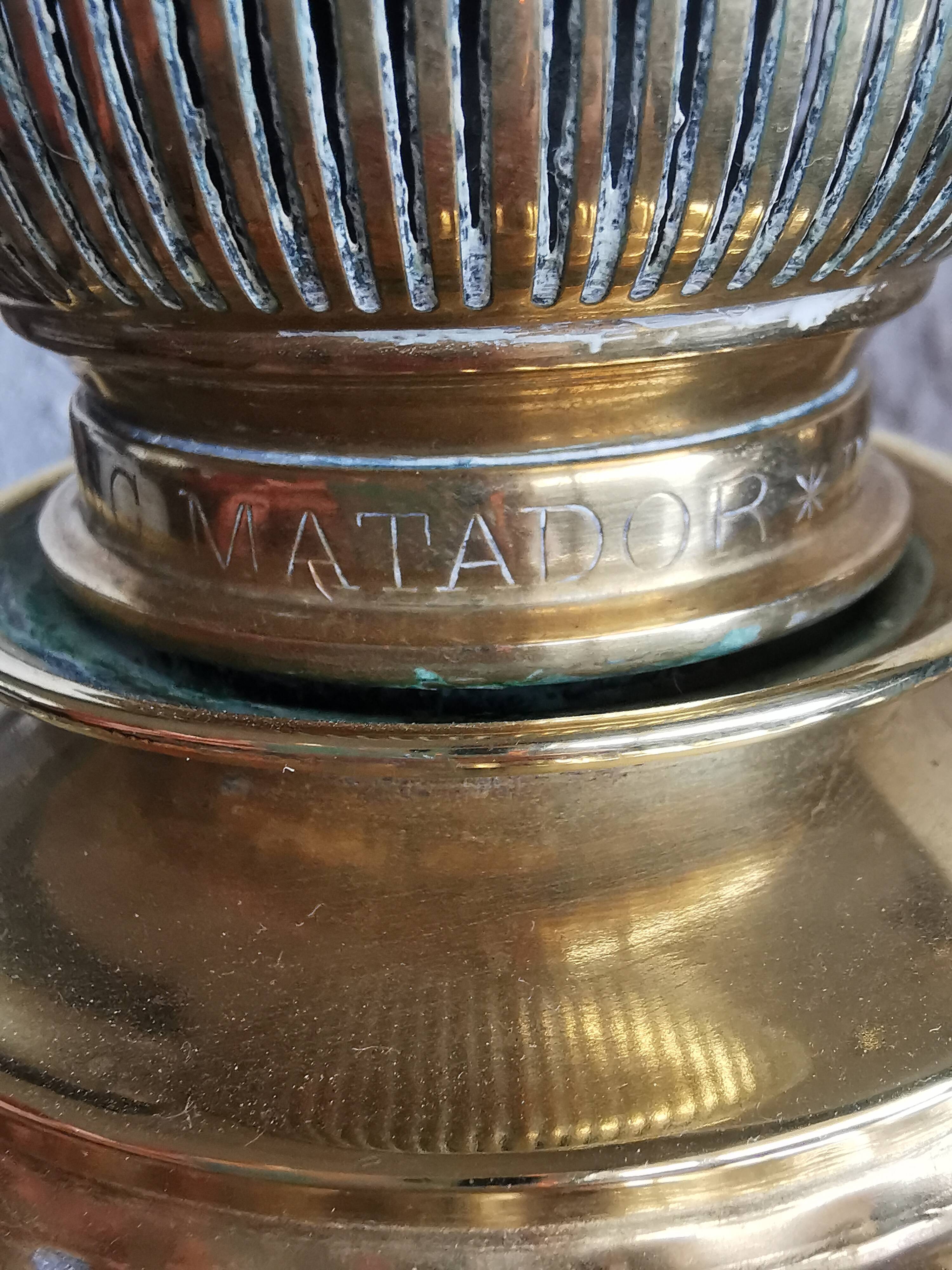 Lampe pétrole orientale laiton brûleur matador