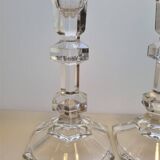 Pair of glass candlesticks
