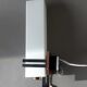 Modernist wall lamp teak, opaline and black metal 1960