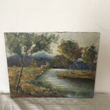 Landscape autumn at dusk