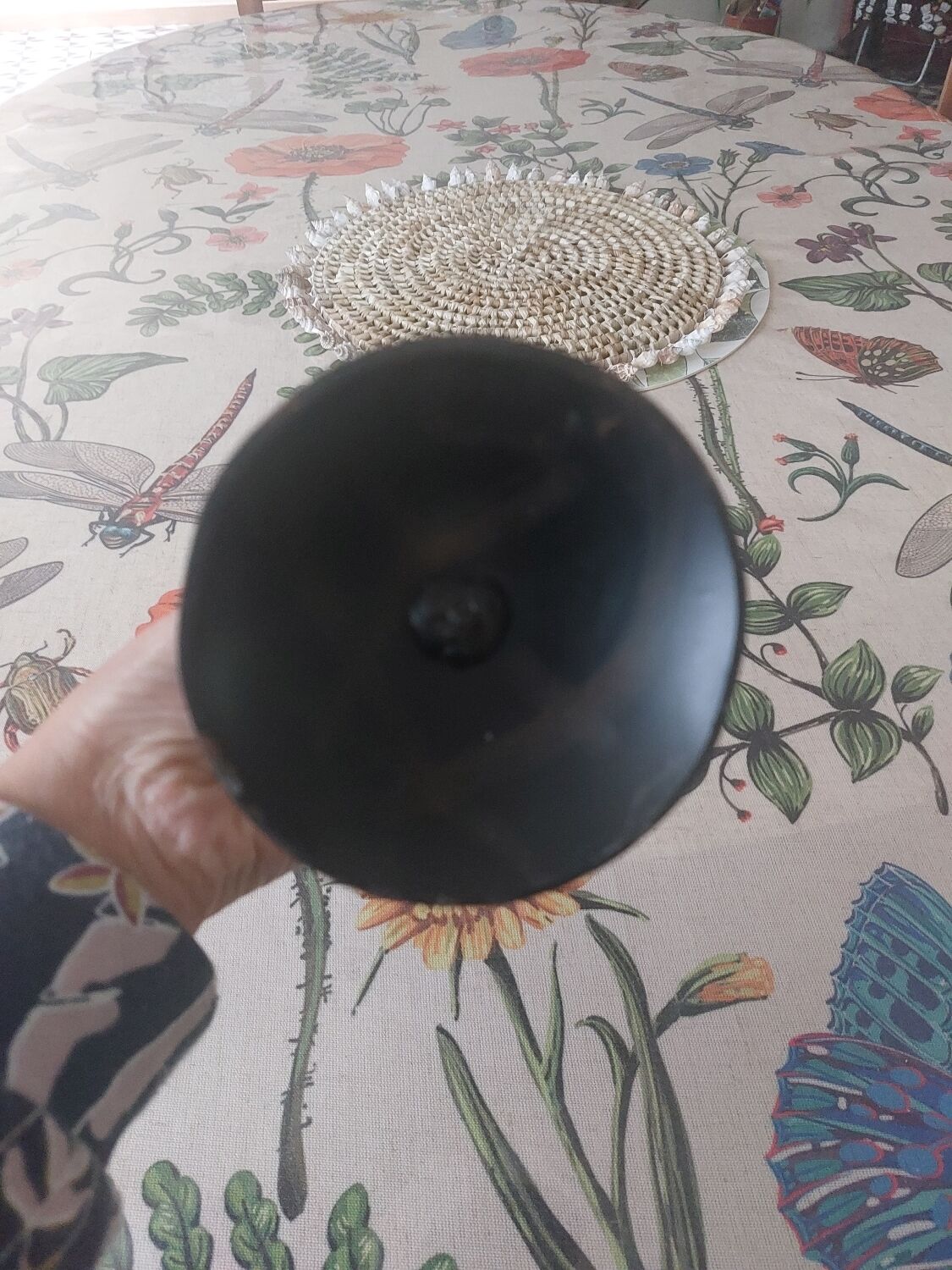3-spoke wrought iron candle holder