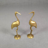 Couple d'ibis en laiton vintage