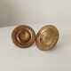 Pair of antique Empire furniture knobs in gilded solid bronze.