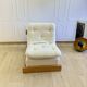 Vintage armchair - cream boucle fabric - 1970s