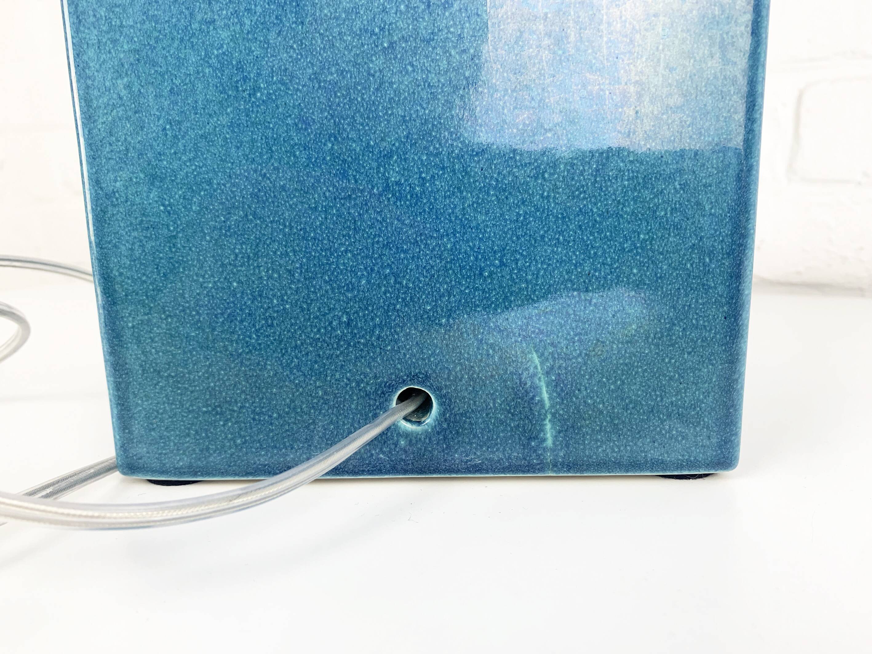 Le Klint Floor Lamp Model No. 357 in blue ceramic, glazed stoneware, Denmark