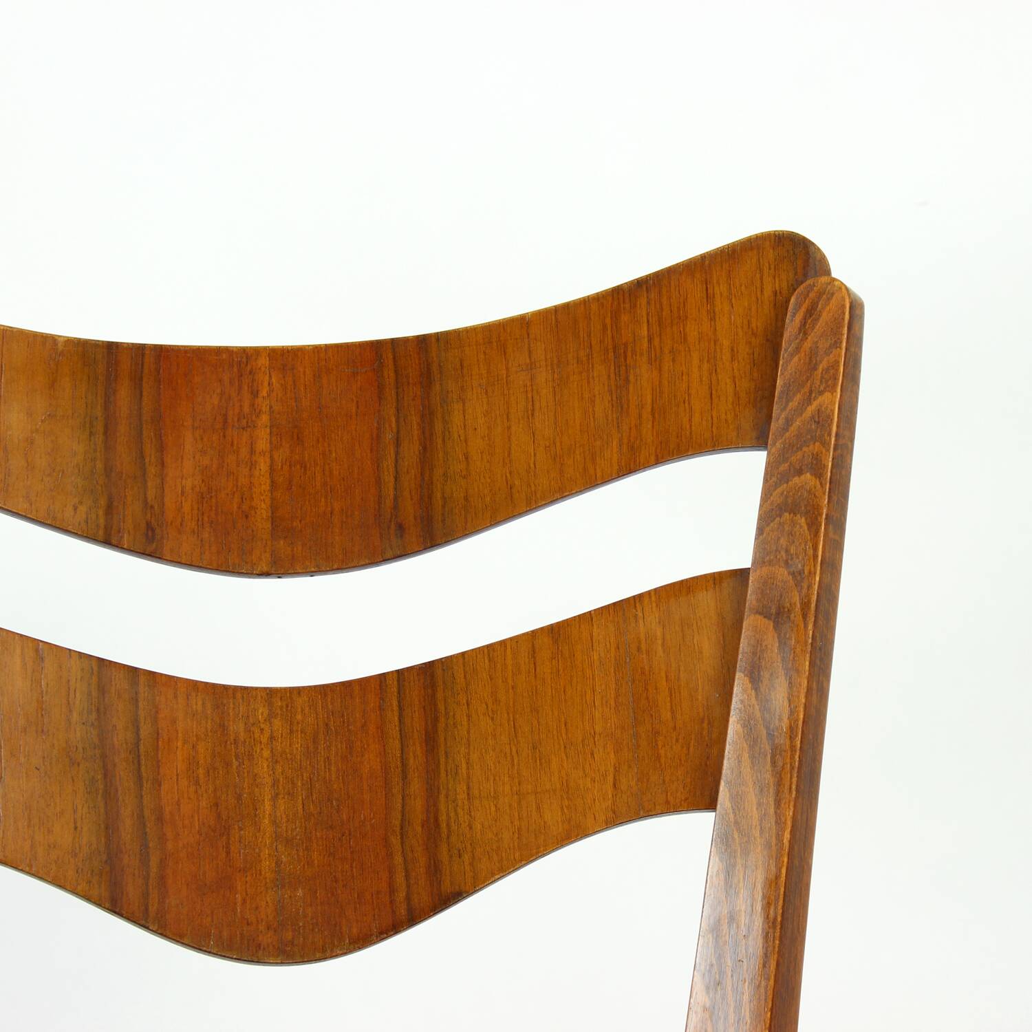Set Of 4 Dining Chairs In Oak & Walnut, Czechoslovakia 1960s