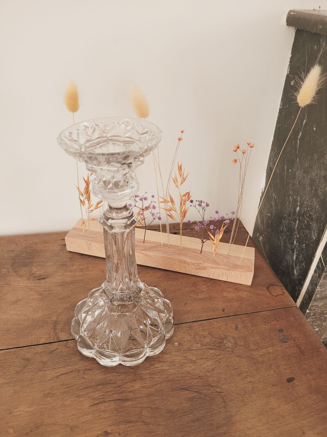 Imposing molded glass chandelier