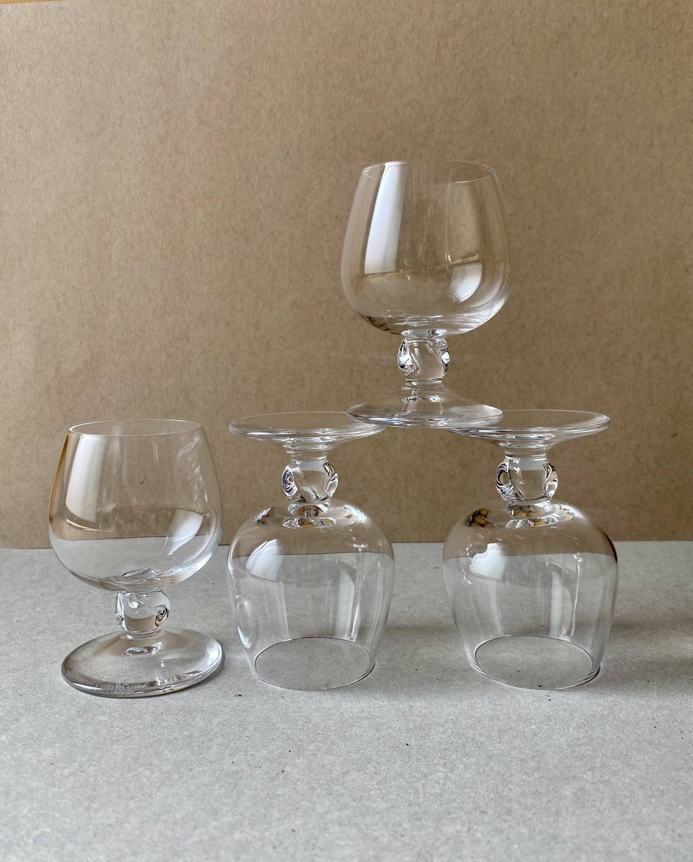 4 crystal digestif glasses Daum France – Orval model