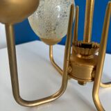 1950s gold pendant light with 4 egg globes