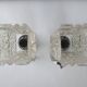 Pair of vintage chrome wall lights with square globes, Italian Targetti 1970.