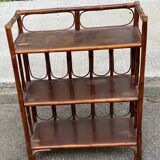 Large vintage rattan and wicker shelf