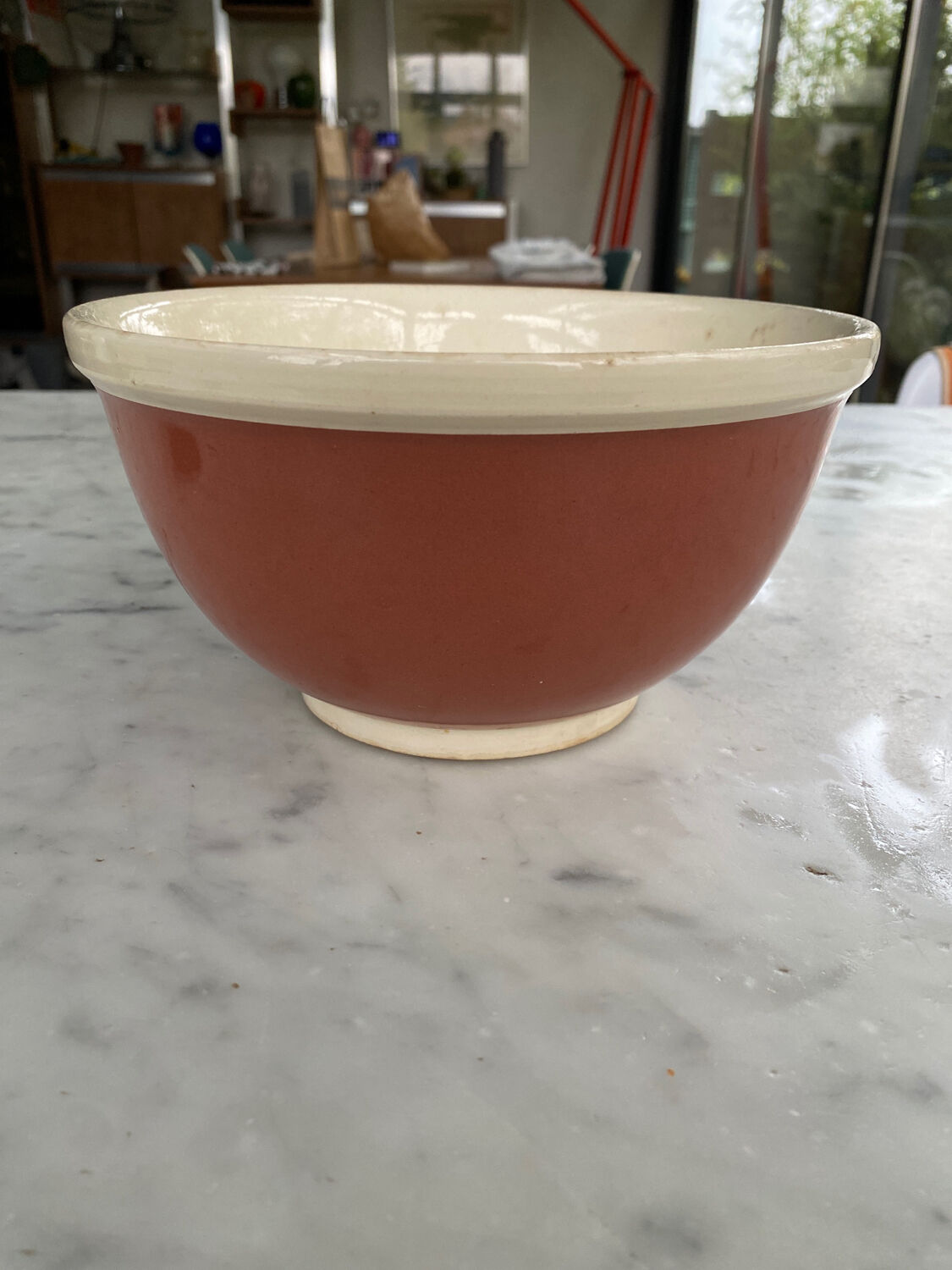 Sarreguemines earthenware salad bowl