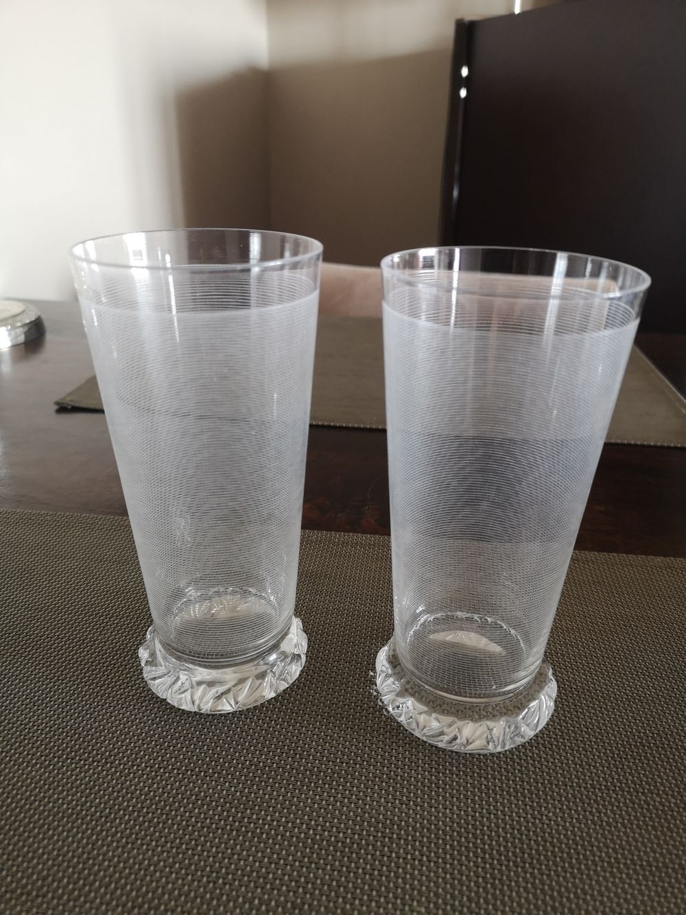 Duo of crystal glasses Daum 1950s