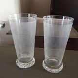 Duo de verres en cristal Daum années 1950