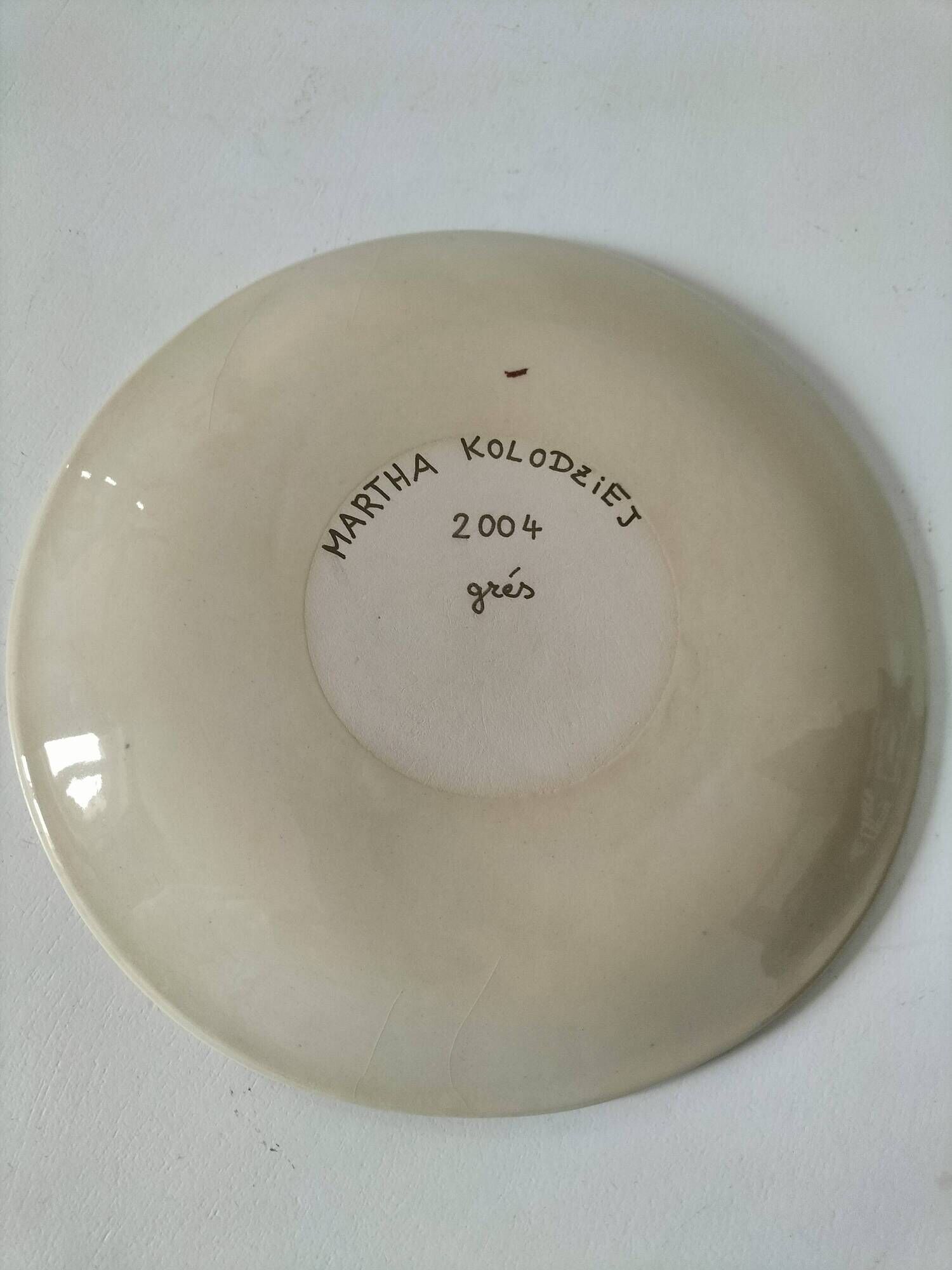 Earthenware plate with polychrome rooster – Martha Kołodziej – 2004