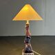 Post modern curvy wavy faux marble zig zag lamp, 1980s