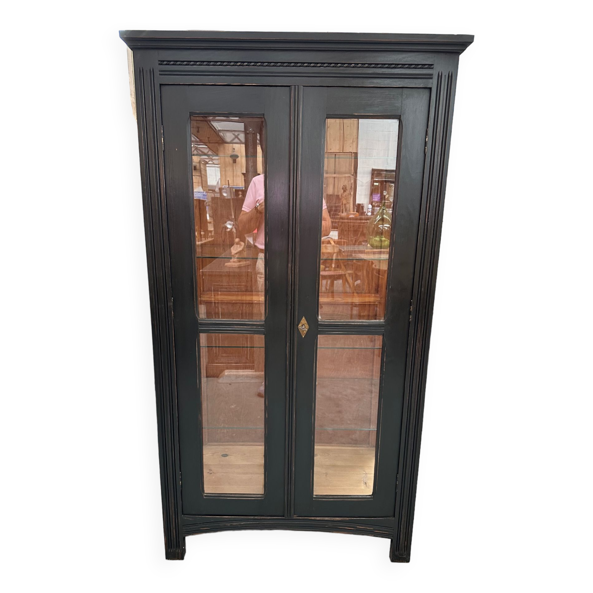 Patinated showcase early twentieth century