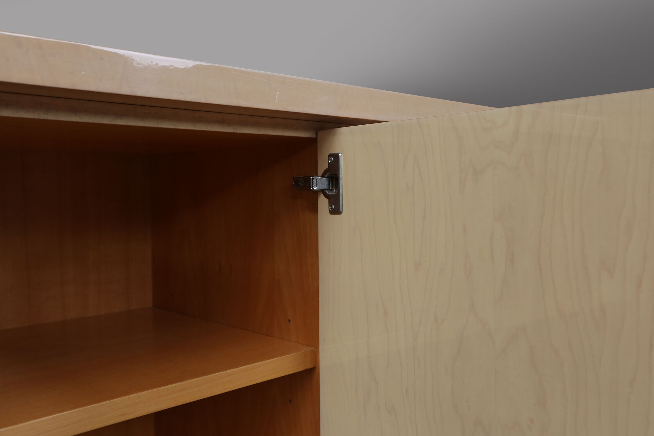 Ivory lacquer sideboard by Jean-Claude Dresse