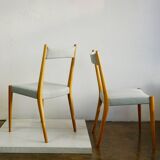 Pair of mid-century Austrian beech dining chairs by Anna Lülja Praun.