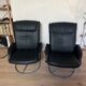 Ikea malung leather armchairs black