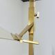 70s design floor lamp, brass and travertine, Hollywood Regency