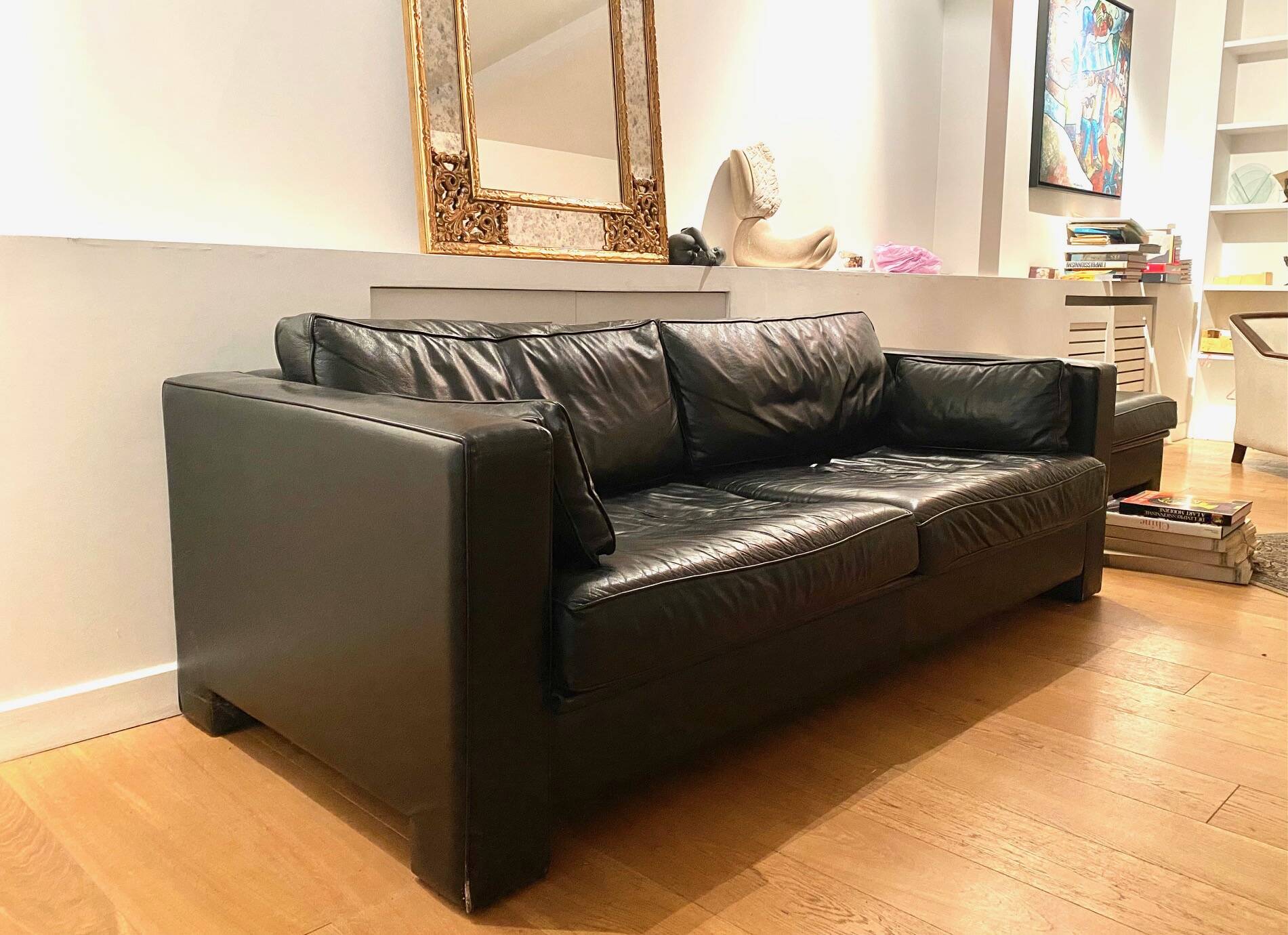 Canapé cuir 3 places - Maison Hugues Chevalier