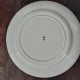 Assiette fleur bleu signé PB