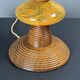 Midcentury wood turned adjustable table lamp with glass sphere, 1970s