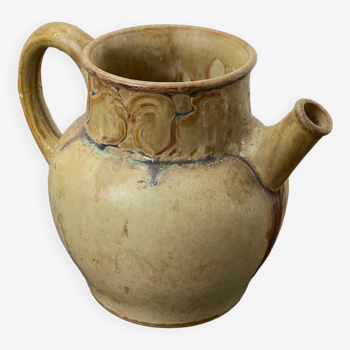 Old stoneware pitcher signed Denbac