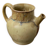Antique stoneware pitcher signed Denbac
