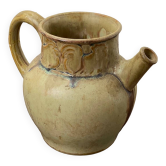 Old stoneware pitcher signed Denbac