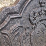 Crown cast iron fireplace plate