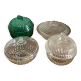 Set of 4 glass candy jars