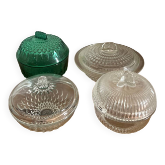 Set of 4 glass candy jars