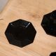 4 black coffee cups and saucers Arcoroc Octime – Esso vintage collection from the 1980s