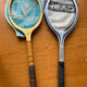 Vintage tennis lot Roland-Garros – Old rackets + balls