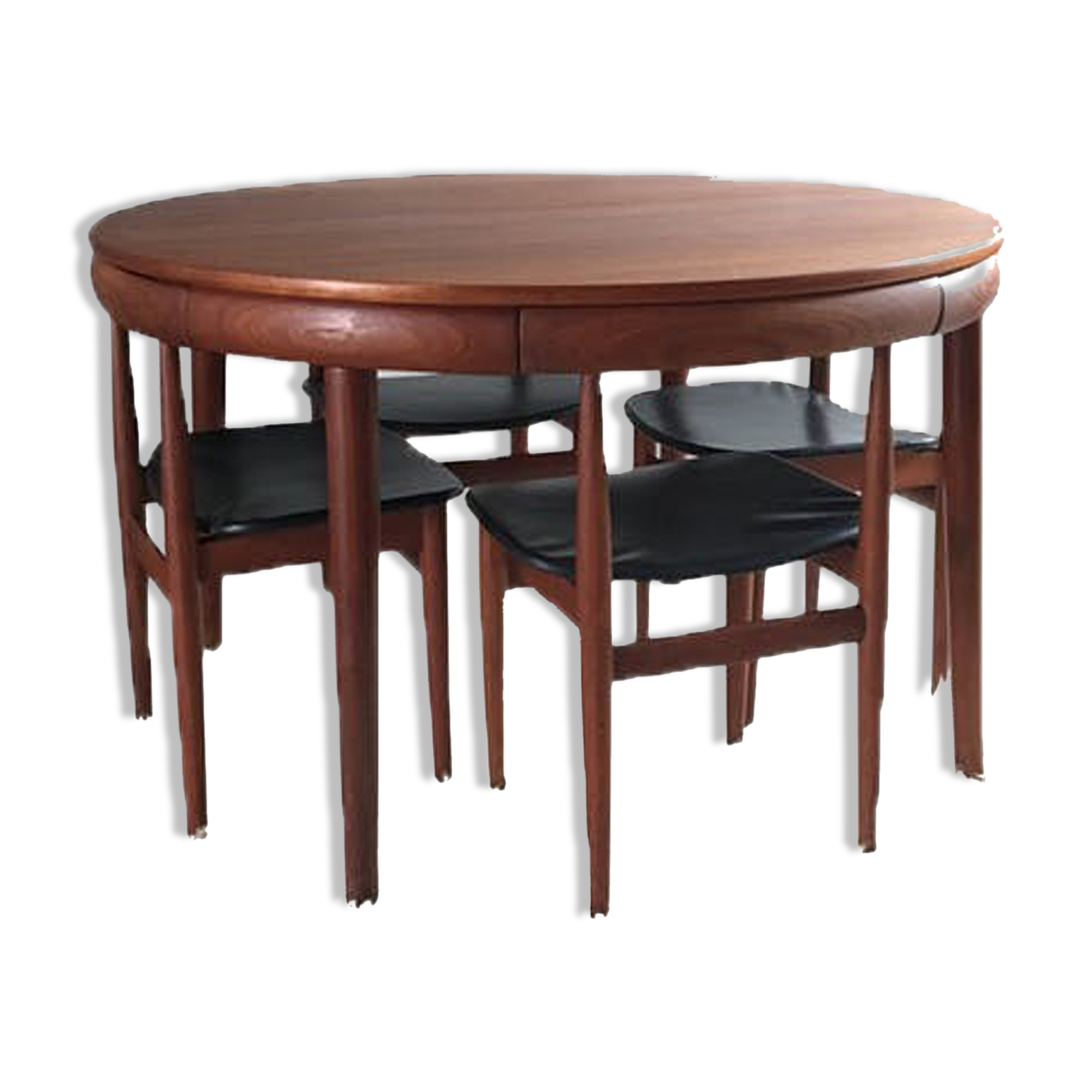 Chaises et table modèle "Roundette" d'Hans Olsen édition Frem Rolje