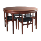 Chairs and table model "Roundette" by Hans Olsen Frem Rolje edition