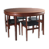 Chairs and table model "Roundette" by Hans Olsen Frem Rolje edition