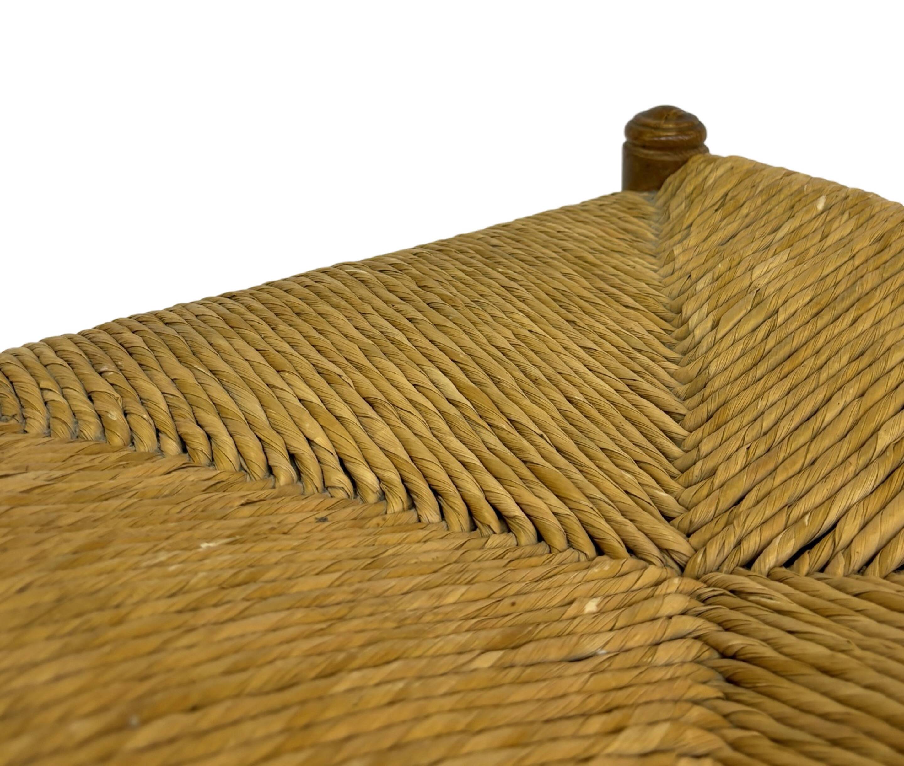 Vintage Danish papercord stool rope beech mid century '60s design