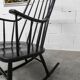 Rocking chair Grandessa en Hêtre noir par Lena Larsson 1960 pour Nesto