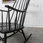 Grandessa rocking chair in black beech by Lena Larsson 1960 for Nesto