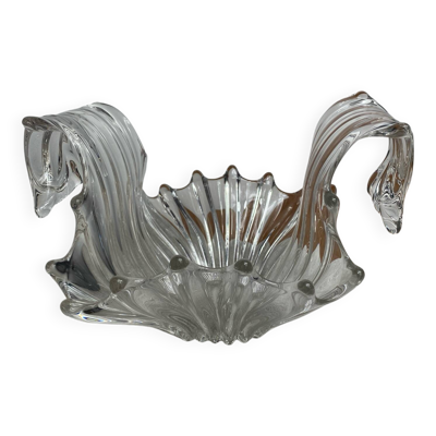 Grande coupe à fruits en cristal, années 50/60