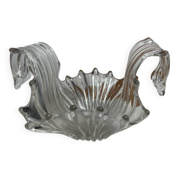 Grande coupe à fruits en cristal, années 50/60