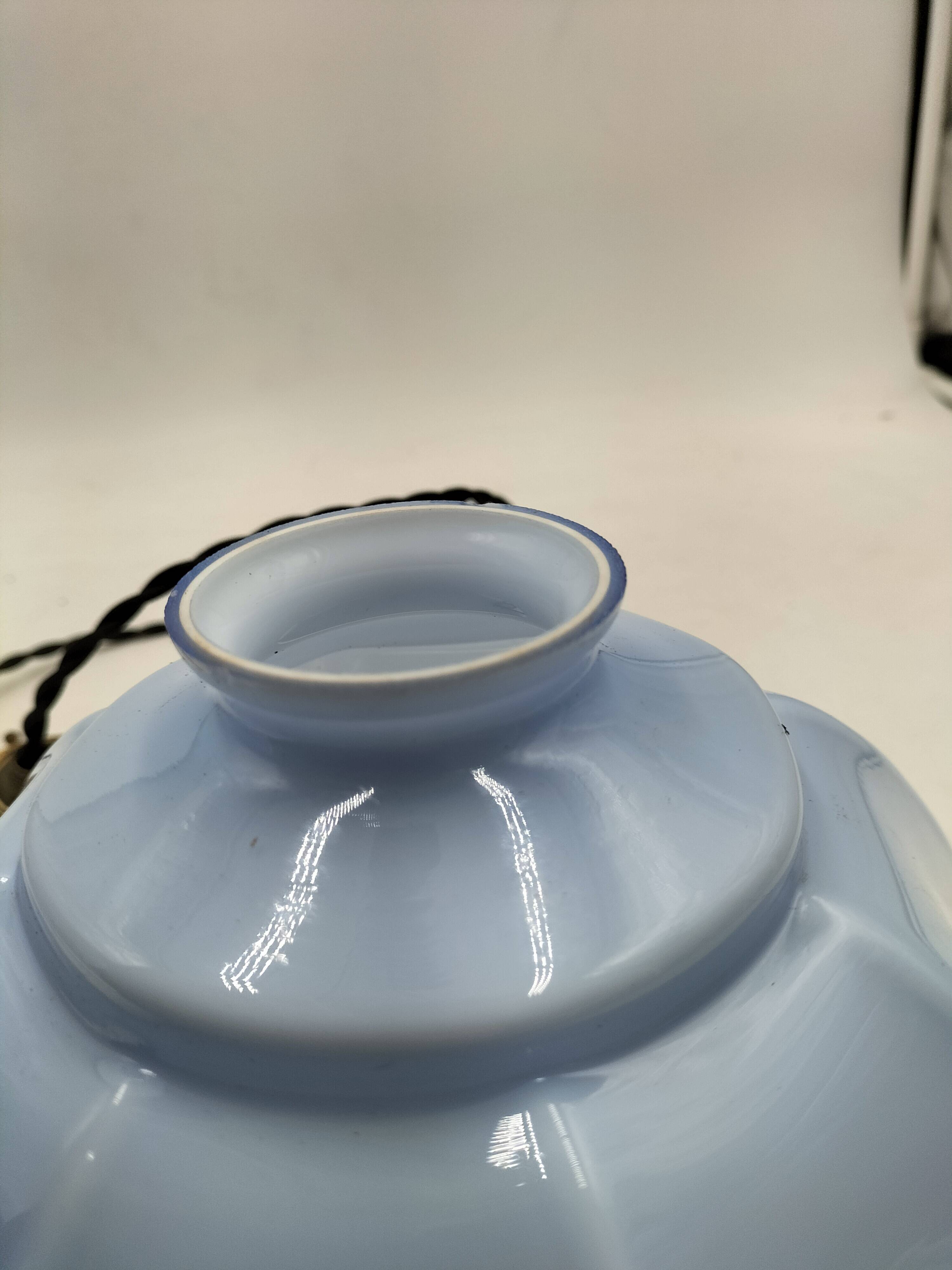 Blue opaline pendant light