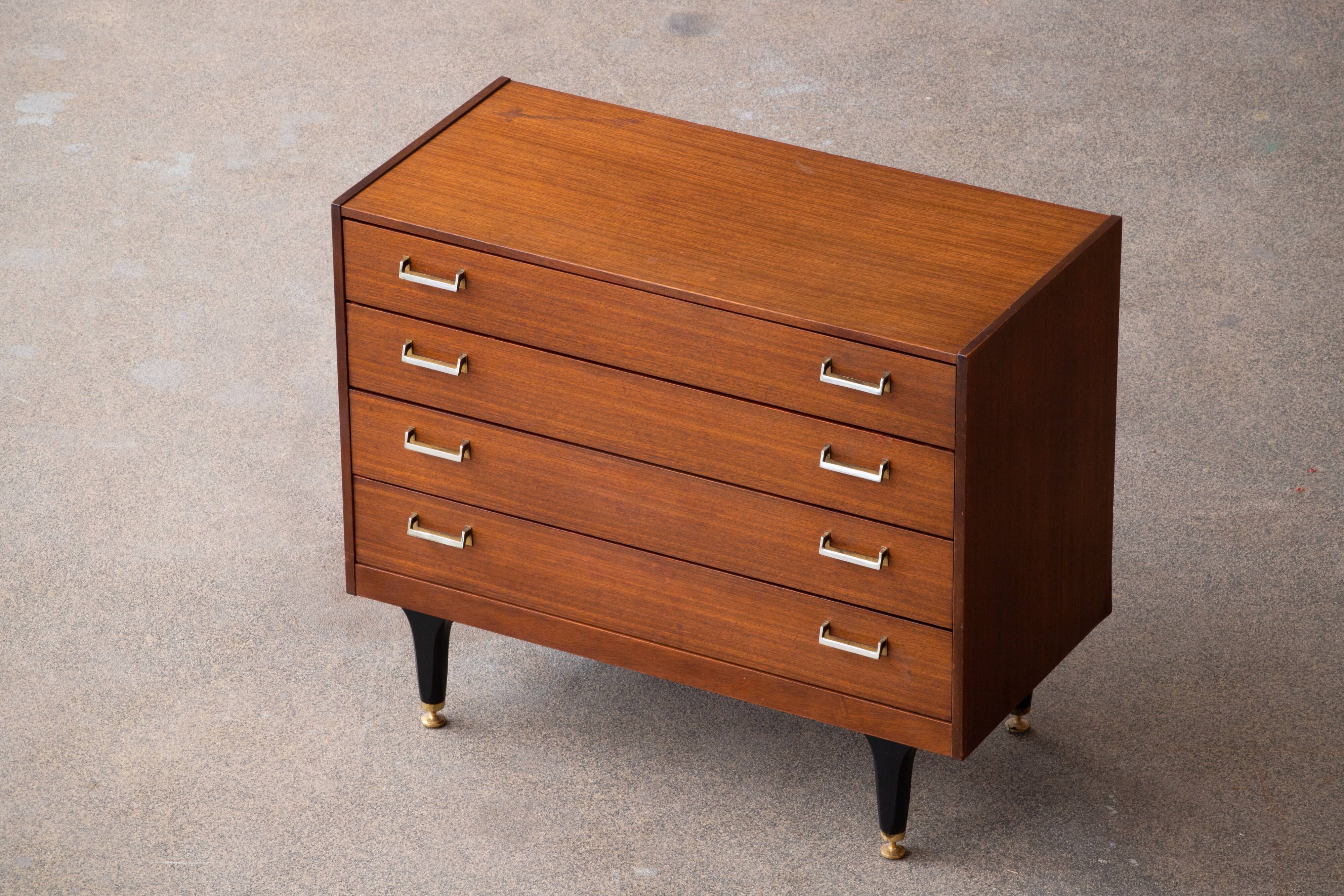 Vintage teak and brass dresser 1960