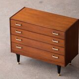 Vintage teak and brass dresser 1960