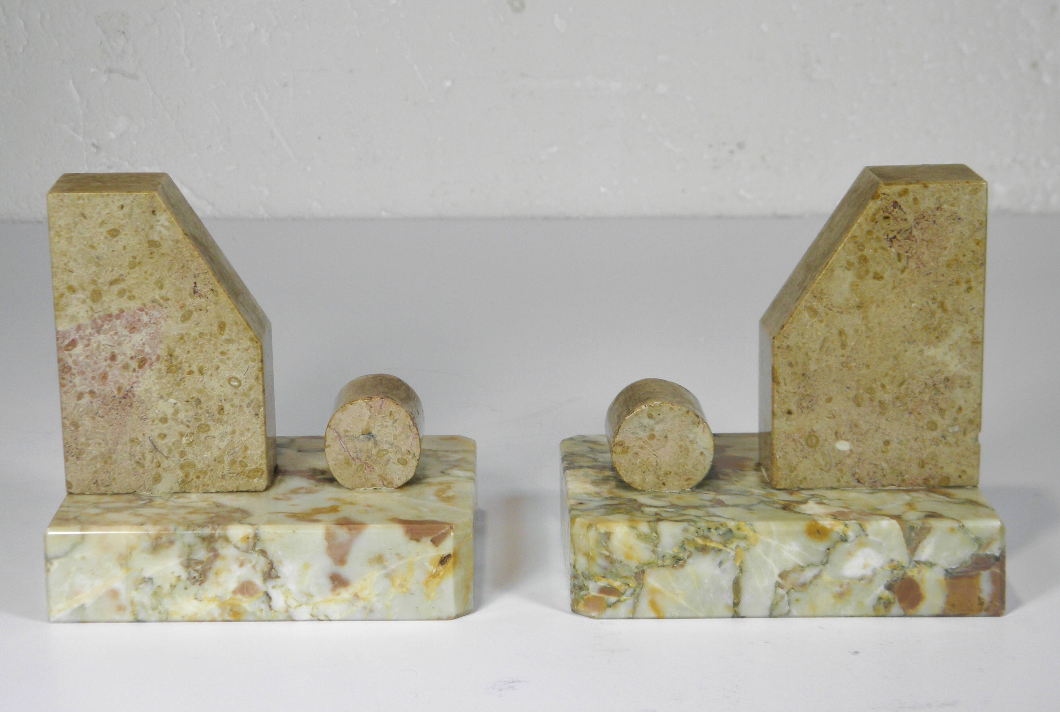 Pair of Marble Bookends from the Art Deco period
