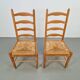 Vintage Brutalist Wicker Ladder Chairs, 1960s, Set of 2